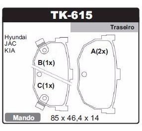 Imagem 5 de 6 de Kit Pastilha Freio Dianteira E Traseira Jac J6 2.0 16v