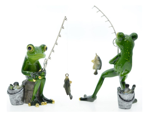 Sapos Cômicos, Rã De Pesca Pequena Estatueta De Resina