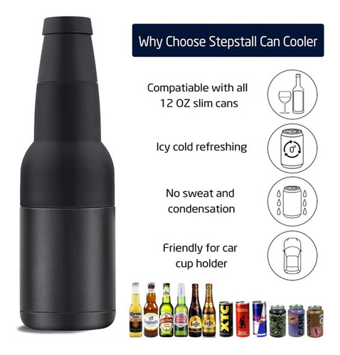 Copo Térmico 4 Em 1 Porta Lata Porta Long Neck Tumbler-preto