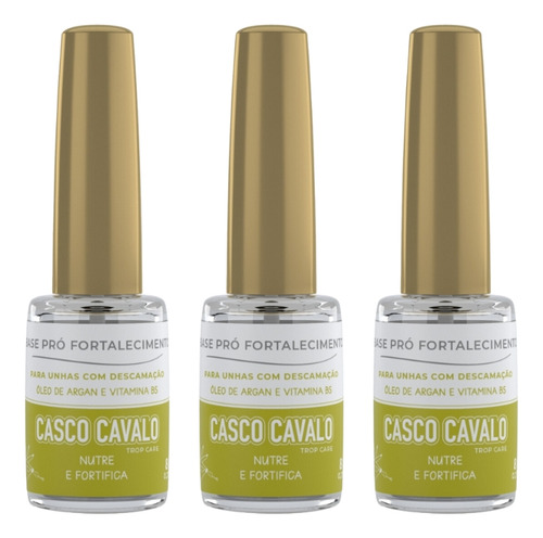 Casco De Cavalo Trop Care Pro Fortalecimento 8ml - Kit C/3un