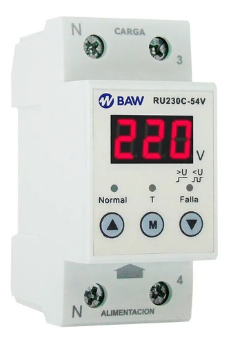 Rele Protector Monofasico C/display Baw Ru230c-54v
