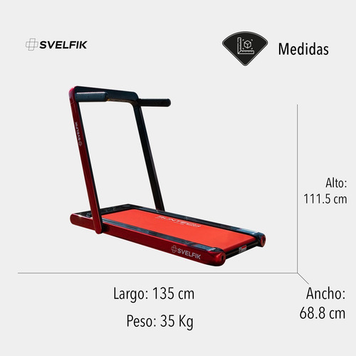 Imagen 2 de 7 de Caminadora Eléctrica Con Bocina Bluetooth 2.5 Hp Svelfik Ms