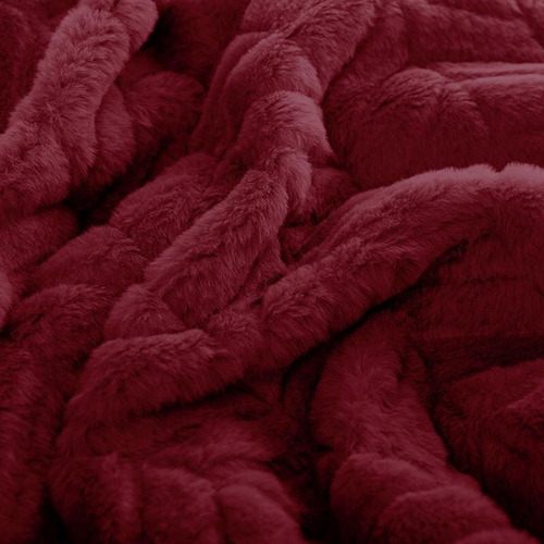 Frazada Mariages Home Salamanca Flannel edredón color bordó con diseño liso de 240cm x 230cm
