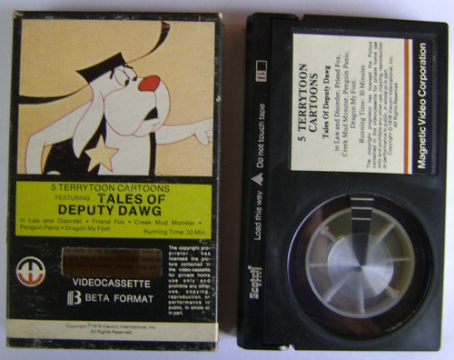 5 Terrytoon Cartoons Betamax Beta Tape Tales Of Deputy Dawg (Usado)
