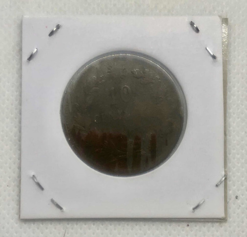 Moneda Italia De Cobre De 10 Centesimos Año 1863 Vitorio E (Usado)