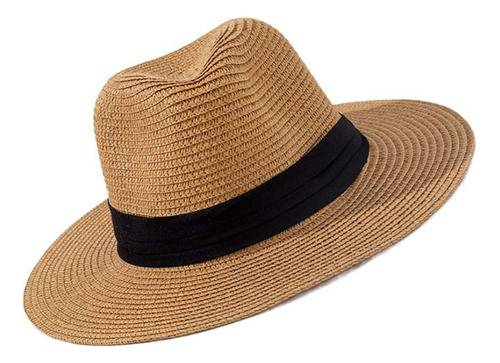Chapéu Panamá Dobrável Chapéu De Sol De Palha De Aba Larga C