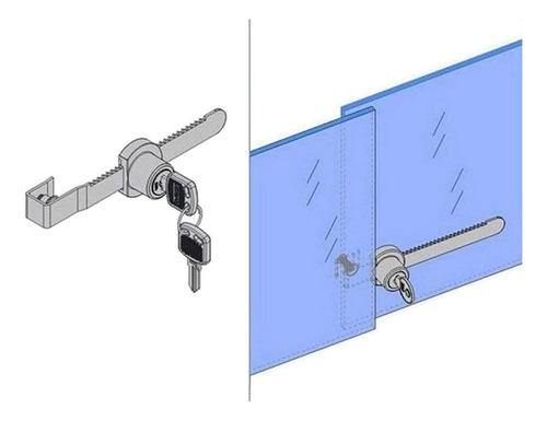 Cerradura De Puerta Corrediza De Cristal Con Cerradura De Tr