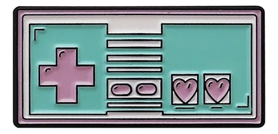 Broches Metálicos Joystick Retro Game Over Corazón Pixelado
