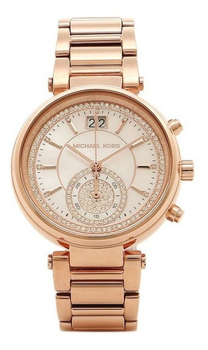 Reloj Mk Michael Kors Sawyer Mk6282 Dorado Oro Rosado Origin