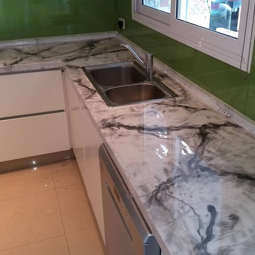 Kit 2 Mesada Marmol Hasta 2,5 M2 Resina Epoxi Cristal