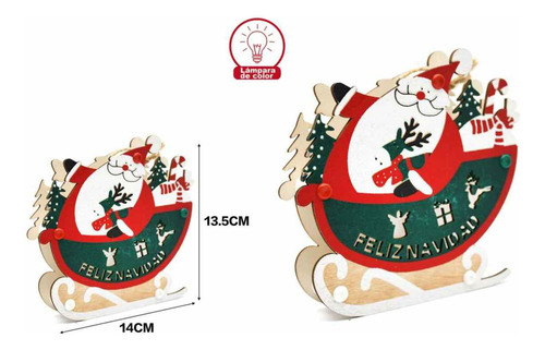 Pack De 03 Accesorios Adornos Madera Navidad Colgantes