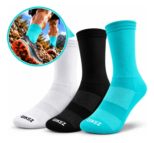 Kit 3 Meias Poliamida Corrida Academia Ciclismo Compressão