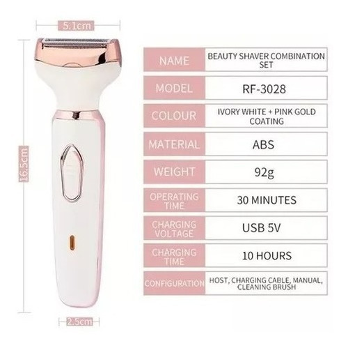 Depiladora Recargable Para Mujer 4 En 1 Bikini Nariz Cejas