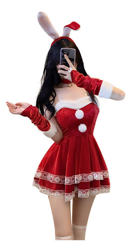 Sexy Vestidos De Navidad Rojo Sólido Traje De Encaje 1