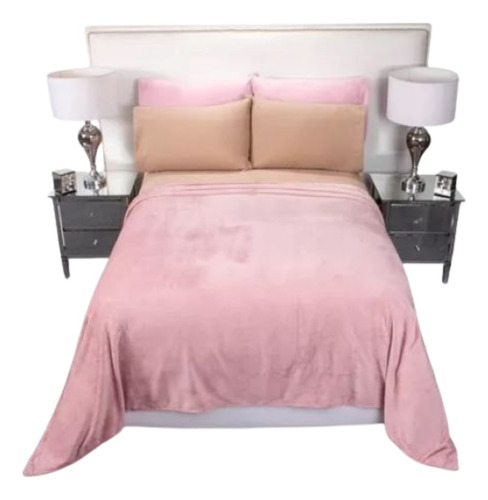 Cobija King Size Cobertor Frazada Suave Cómoda Vero Hogar Rosa Pálido Liso