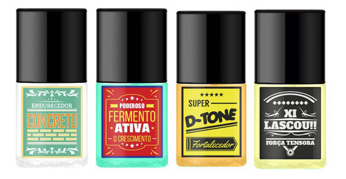 Kit 4 Bases Fortalecimento Unhas Com Formol - Top Beauty