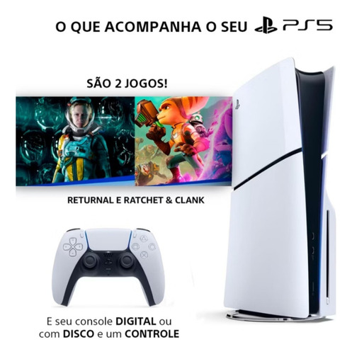 Ps5 Slim Digital Bundle Ratchet + Returnal + 2024 Cfi2014 No Branco
