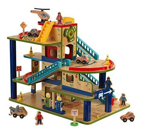 Kidkraft Wash N Go Coche De Madera Cochera Playset