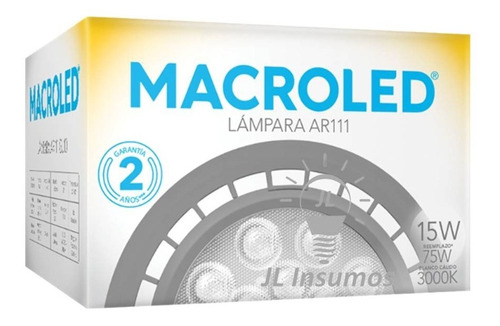 Pack 4 Lampara Led Ar111 15w Gu10 Luz Calida