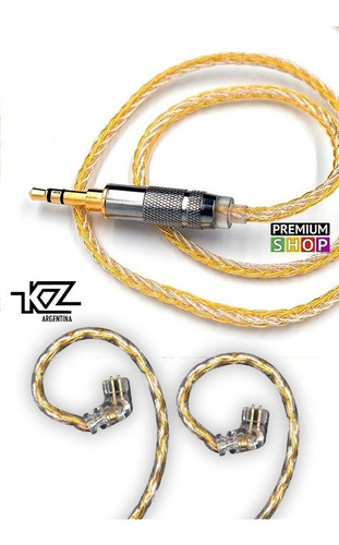 Cable Kz Gold Silver Mixed Upgrade Reforzado Oro Y Plata