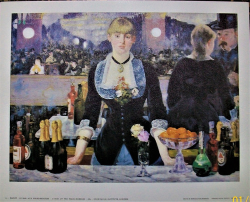 Manet Lámina Le Bar Aux Folies 24 X 30 Publicada En Paris