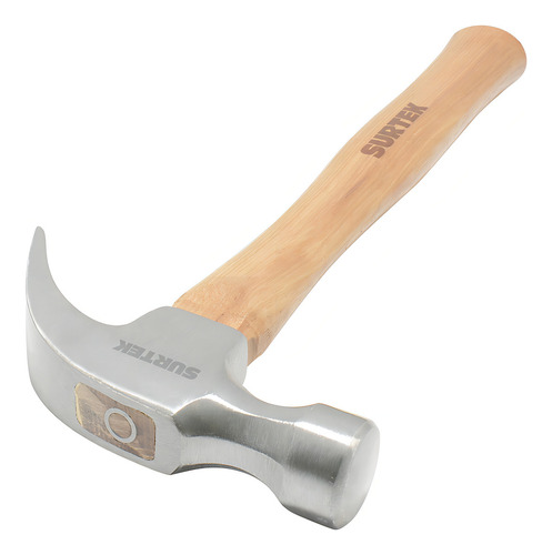 Martillo Uña Curva Pulido, Mango Madera 14 , 20 Oz Surtek