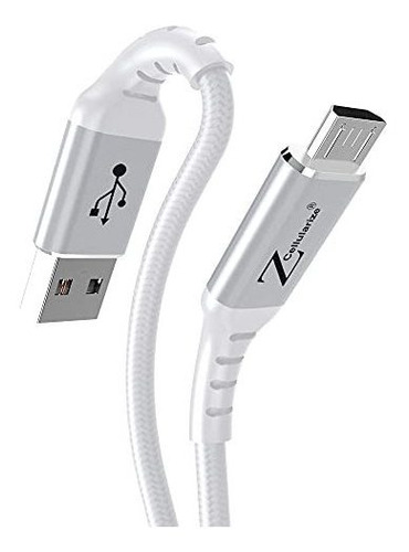 Micro Usb Pie 1 2.4a Rapida Nylon Trenzado Velocidad Fibra