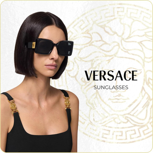 Versace Ve4409f Gafas De Sol Cuadradas Para Mujer + Paquete
