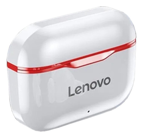Imagen 1 de 3 de Audífonos in-ear inalámbricos Lenovo LP1 blanco y rojo
