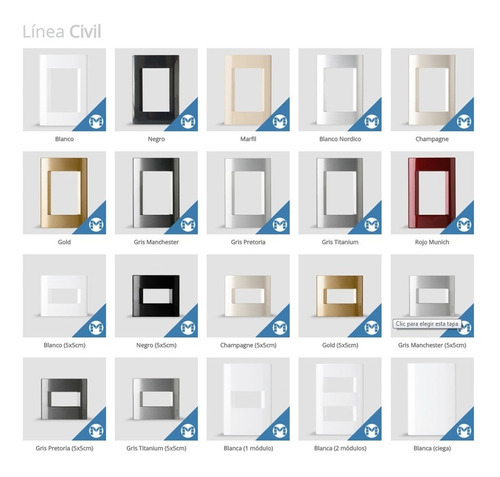 Llave De Luz Armada Kalop Línea Civil 2 Puntos X10 Unidades