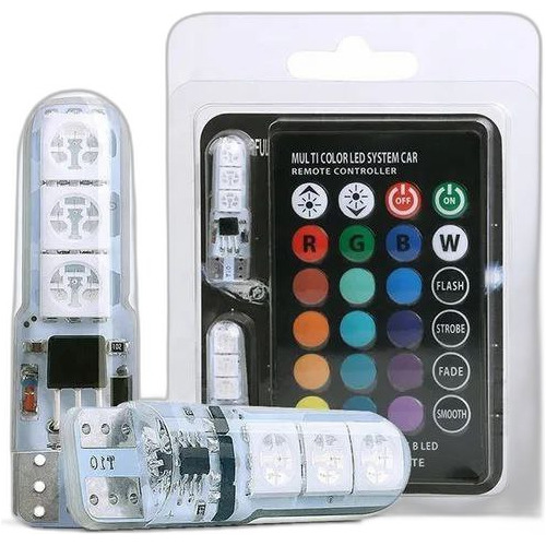 Muelitas Led T10 Multicolor Rgb Con Control 