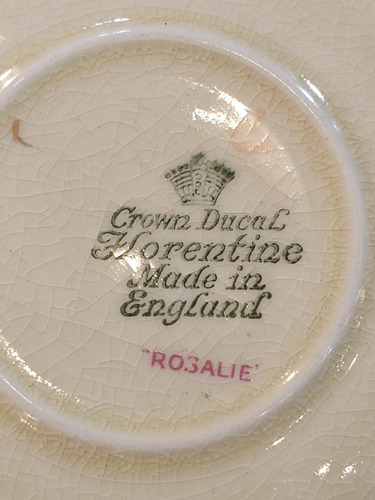 Imagen 10 de 10 de Antigua Taza De Té Loza Inglesa Crown Ducal Rosalie