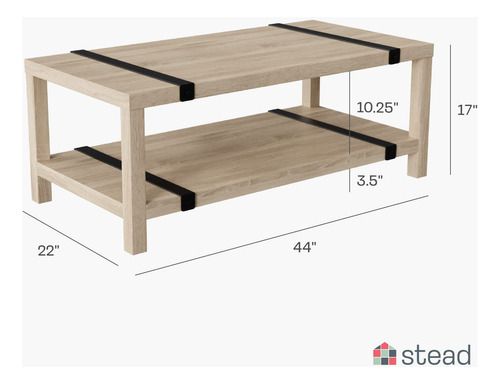 Stead Mesa De Centro Industrial Rectangular De Madera