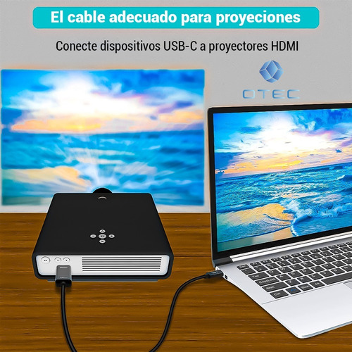 Imagen 5 de 10 de Cable Adaptador Usb Tipo C A Hdmi 1.8m - Mac Samsung - Otec