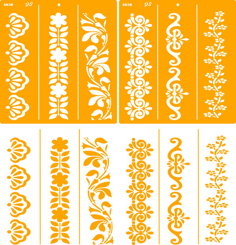 Stencil Borde Guardas 2 Plantillas 30x30 Deco Stencils K30