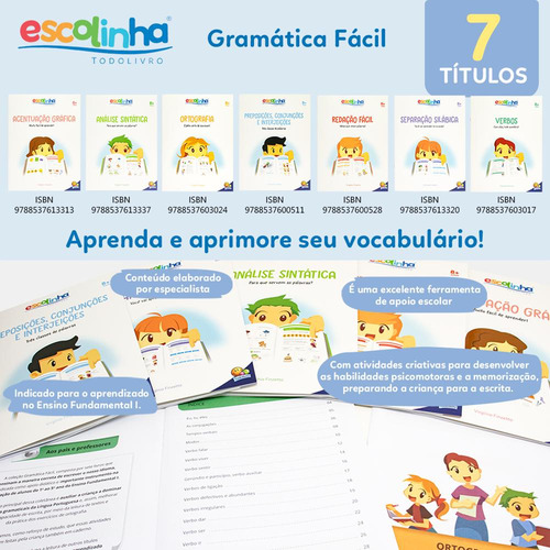 Gramática Fácil: Verbos. Com Eles Tudo Acontece (escolinha Todolivro), De Maria Virgínia Finzetto. Editora Todolivro, Capa Mole Em Português, 2023