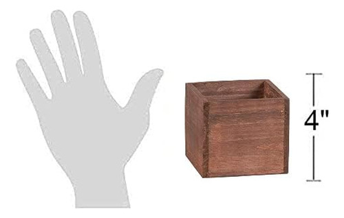 Macetero Rústico De Madera Mini Caja Única Planta...