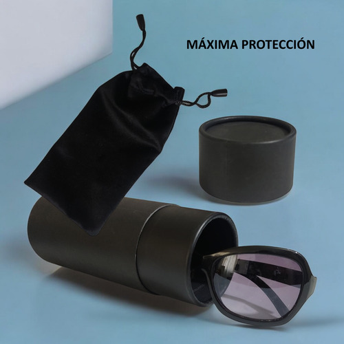 Estuche Lentes Rigido Cilindrico Gafas Con Funda 2 Piezas