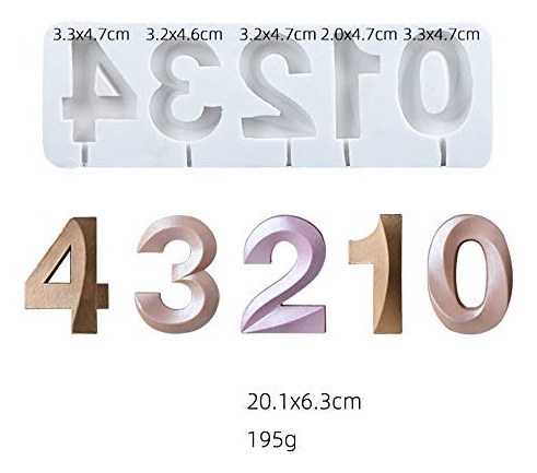 Molde De Silicona Para Fondant Con Números Del 0 Al 9, Para