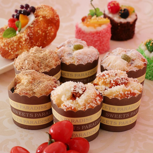 6x Comida Artificial Tazas De Tortas Cupcakes Accesorios De