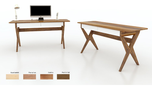 Escritorio Nórdico -120 Cm- Madera Petiribí- Diseño X