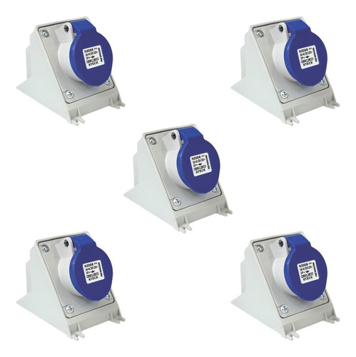 Kit 5 Tomadas De Sobrepor Newkon 16a 220/240v 2p+t - Steck