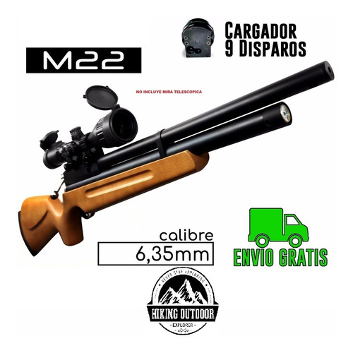 Rifle Pcp M-22 /calibre 6.35 / Hiking Outdoor