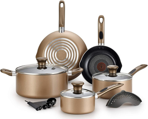 Batería De Cocina 14 Piezas Excite Bronce, Tefal, B036se64