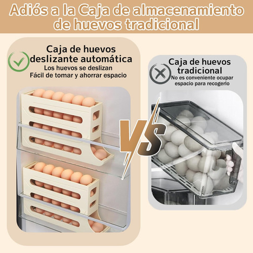 Caja Almacenamiento Huevos Para Refrigerador, Estante Ruedas
