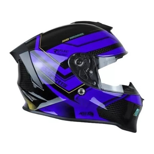 Casco Moto X-sports Brigth Negro/morado