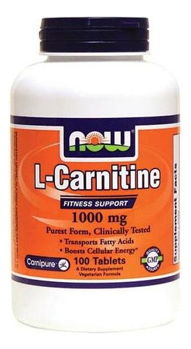 L-carnitina 1000 Mg 100 Tabs De Now Foods