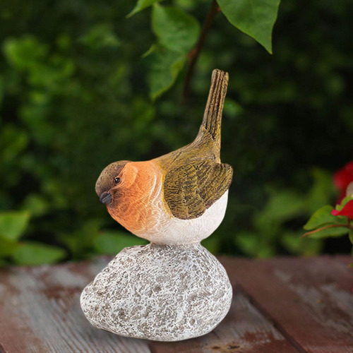 Estatua De Pájaros De Jardín Escultura De Resina 65x6x12cm