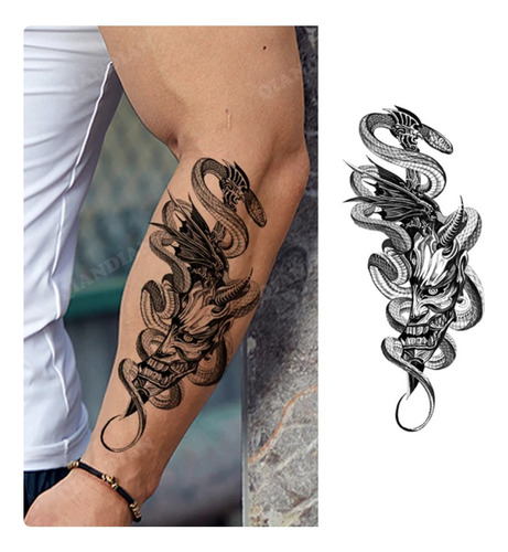 Tatuajes Temporal Adhesivo Para Brazo O Pierna Calavera