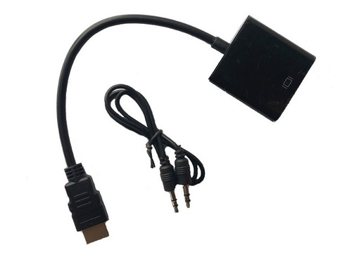 Convertidor Hdmi A Vga + Cable De Audio 3.5